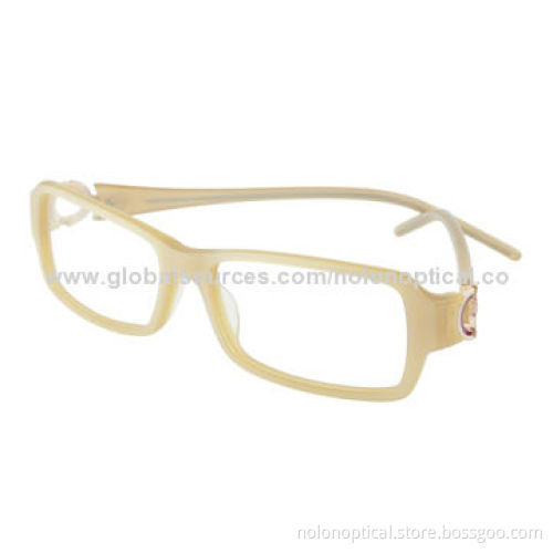 Young Lady Optical Computer Eyeglasses with Transparent Yellow